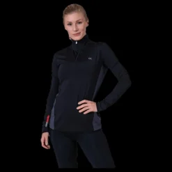 Clearance Calvin Klein Long Sleeve 1/2 Zip Top Black Svart