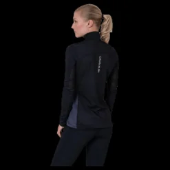Clearance Calvin Klein Long Sleeve 1/2 Zip Top Black Svart