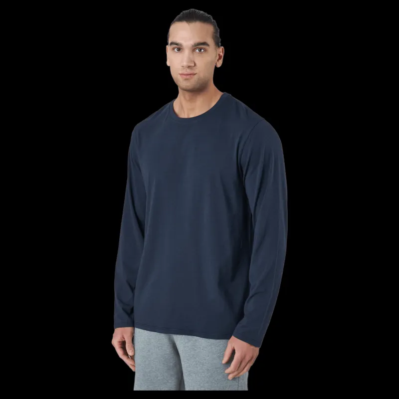 New Resteröds Long Sleeve Tee Bamboo Navy Blå