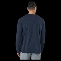 New Resteröds Long Sleeve Tee Bamboo Navy Blå