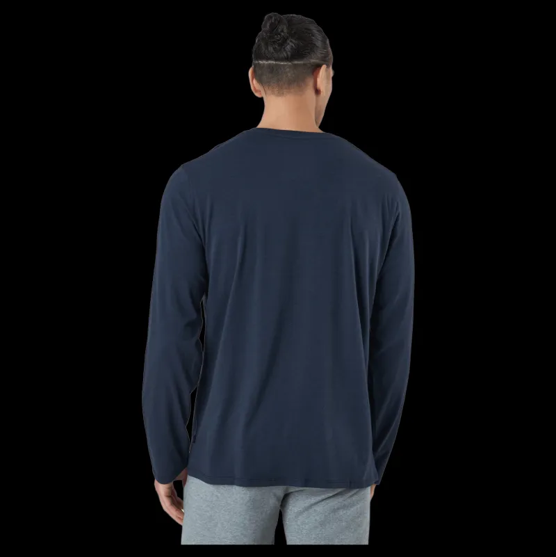 New Resteröds Long Sleeve Tee Bamboo Navy Blå