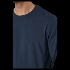 New Resteröds Long Sleeve Tee Bamboo Navy Blå