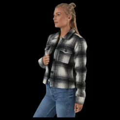 Only Lou Short Check Jacket Cc Otw Grey Outlet