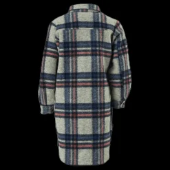 Kids Only Lou-Lou L/S Check Long Shacket Grey Grå Best