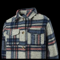 Kids Only Lou-Lou L/S Check Long Shacket Grey Grå Best