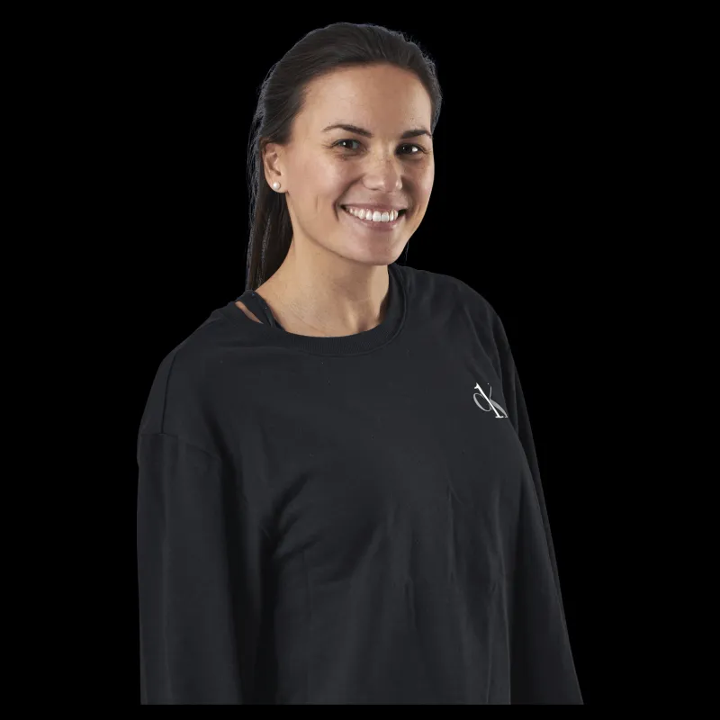 Calvin Klein L/S Crew Neck Black Svart Sale