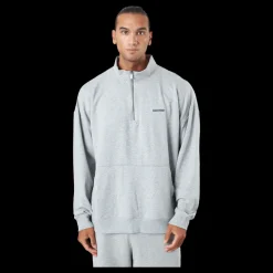 Calvin Klein L/s Quarter Zip Grey Heather Grå Outlet