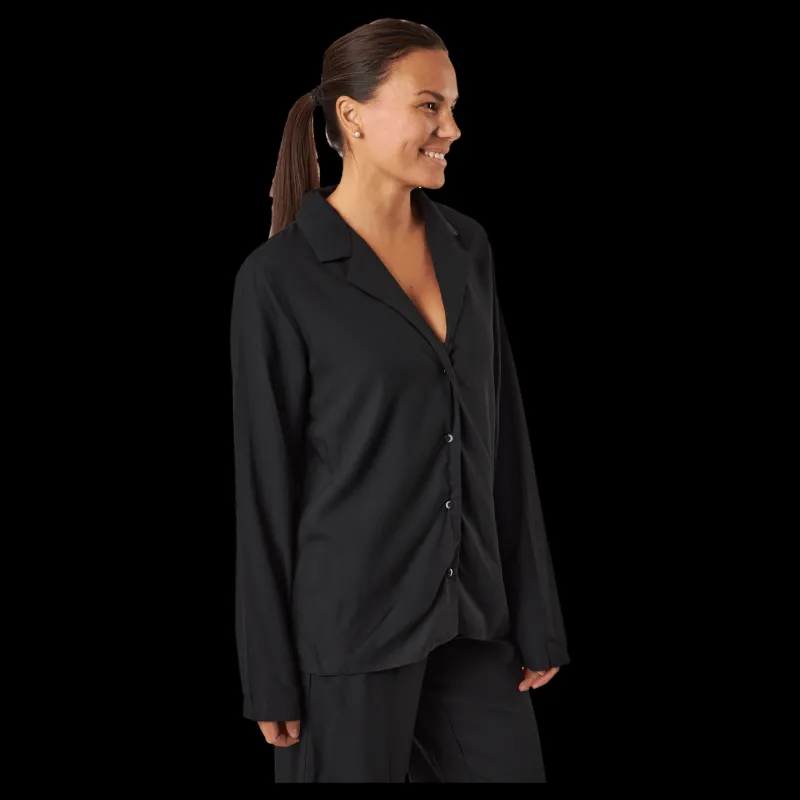 Calvin Klein L/s V-neck (button Down) Black Svart Hot