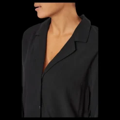 Calvin Klein L/s V-neck (button Down) Black Svart Hot