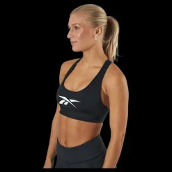 Discount Reebok Lux Vector Racer Bra Black Svart