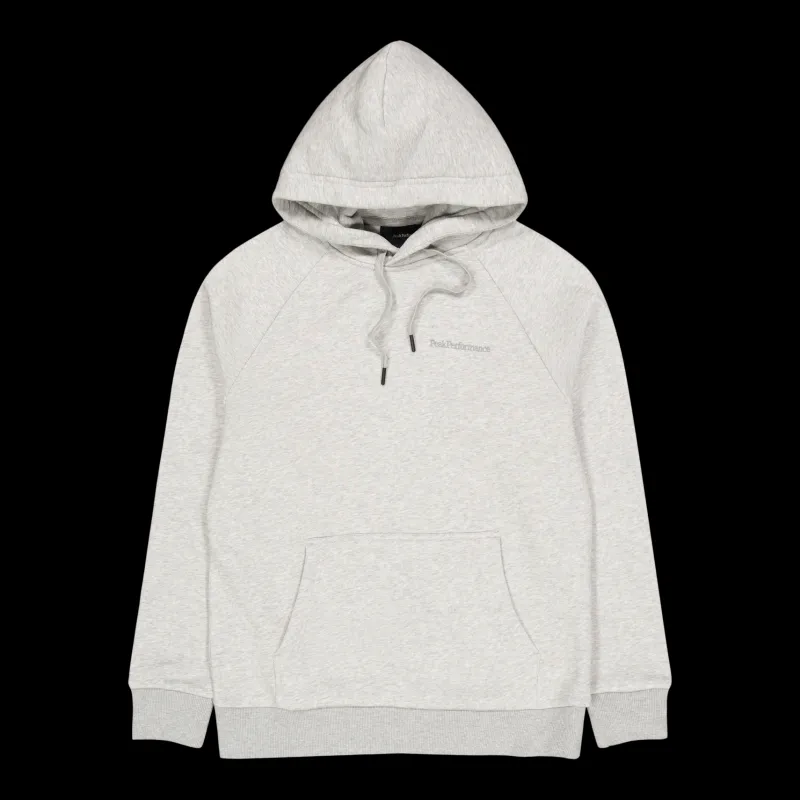 Peak Performance M Original Small Logo Hood Med Grey Melange Grå Outlet