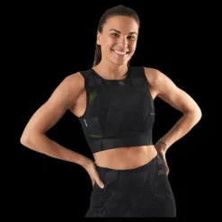 Hot Only Play Mado Aop Cropped Training Top Black Svart