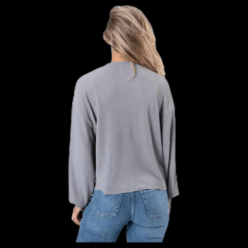 Pieces Mai Ls Top Grey Grå Sale