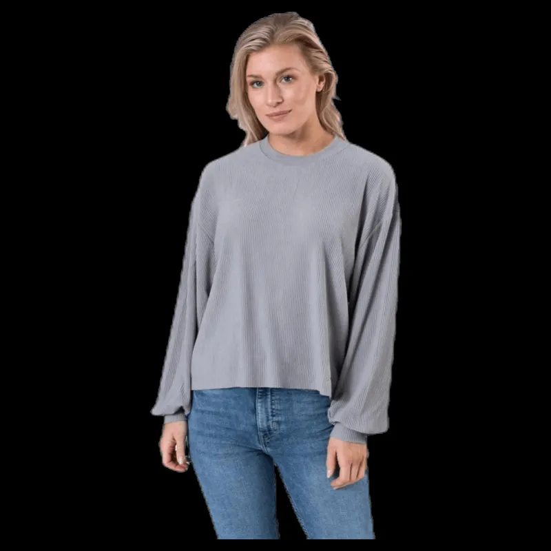 Pieces Mai Ls Top Grey Grå Sale