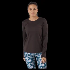 New Endurance Maje W Melange L-s Tee Black Bean Svart