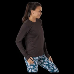 New Endurance Maje W Melange L-s Tee Black Bean Svart