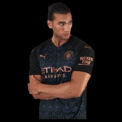 Hot Puma Manchester City FC Away Shirt Replica Blue/Black Svart