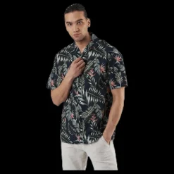 Jack & Jones Marty Organic Shirt Ss Blue Blå