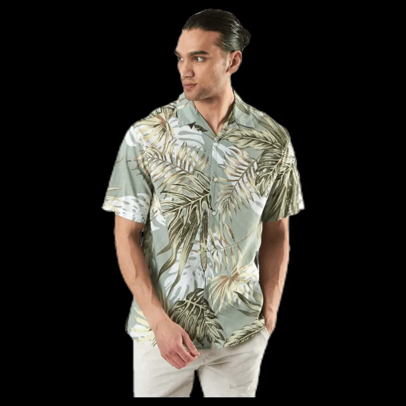 Jack & Jones Marty Organic Shirt Ss Green Grön