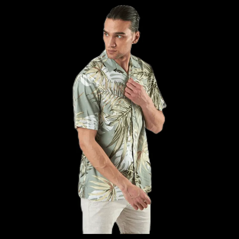 Jack & Jones Marty Organic Shirt Ss Green Grön