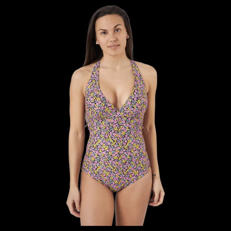 Abecita Maui Tied Back Swimsuit Black Black Printed Svart Clearance