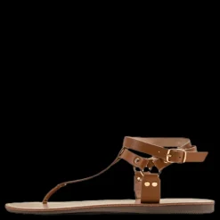Only Maya Pu Ankle Wrap Sandal Brown Brun New