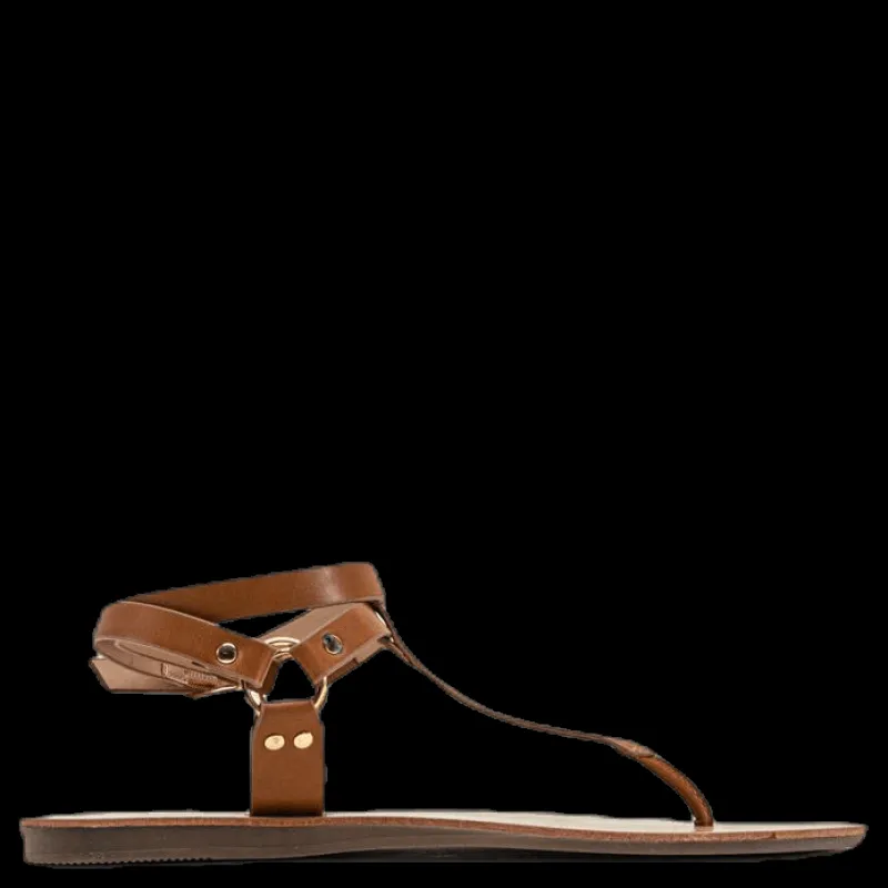 Only Maya Pu Ankle Wrap Sandal Brown Brun New