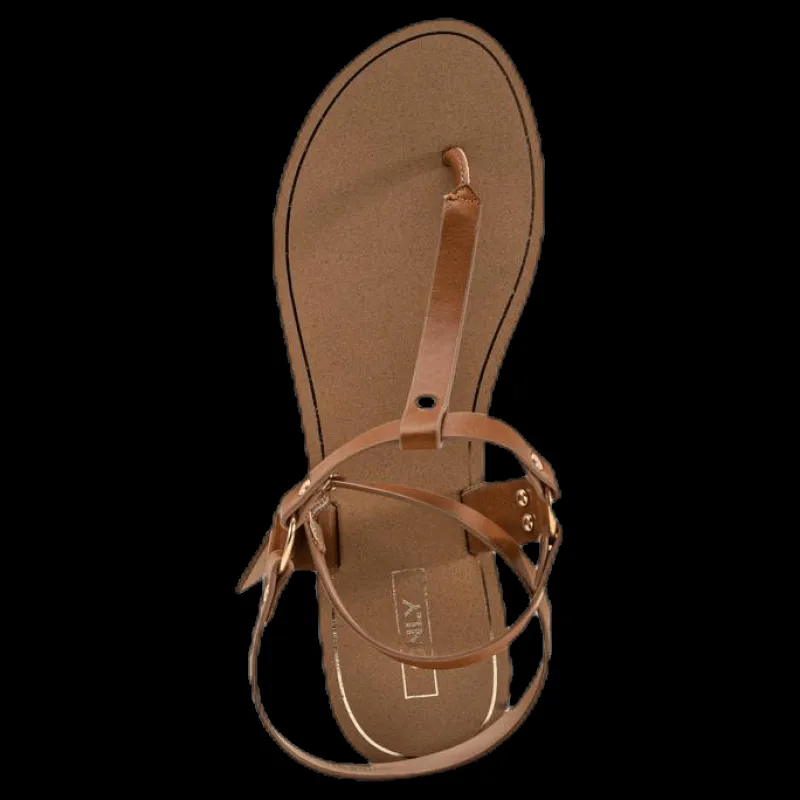 Only Maya Pu Ankle Wrap Sandal Brown Brun New