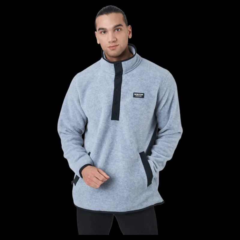 New Burton Mb Hearth Flc Plvr Gray Heather Blå
