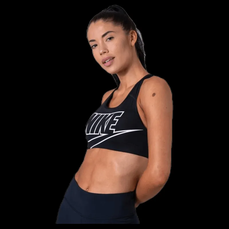 Best Nike Medium Futura Bra White/Black Svart