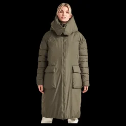 Didriksons Melina Puff Coat Green Hot