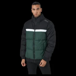 Fila Men Oliver Puff Jacket Sycamore-black-bright White Svart Clearance