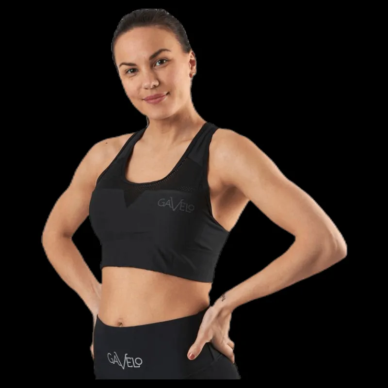Sale Gavelo Mesh Black Swirl Sports Bra Black Svart