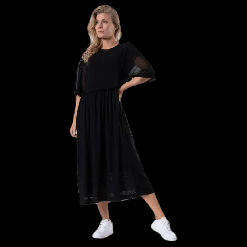 Svea Mesh Dress Black Svart New