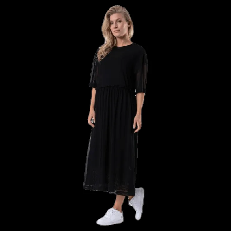 Svea Mesh Dress Black Svart New