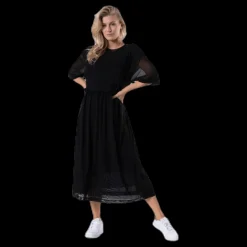 Svea Mesh Dress Black Svart New