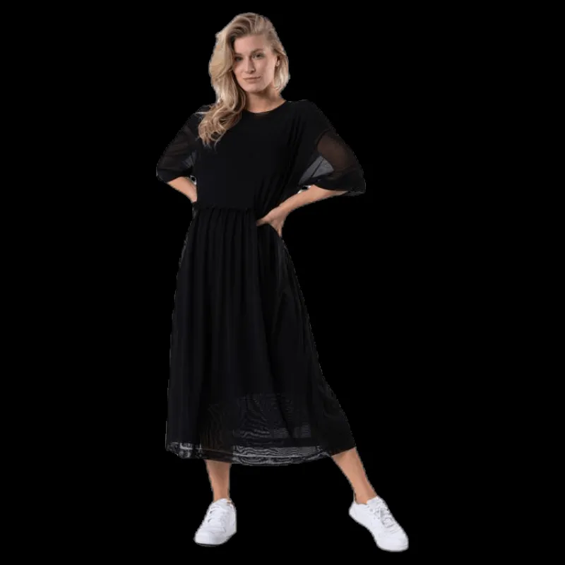 Svea Mesh Dress Black Svart New