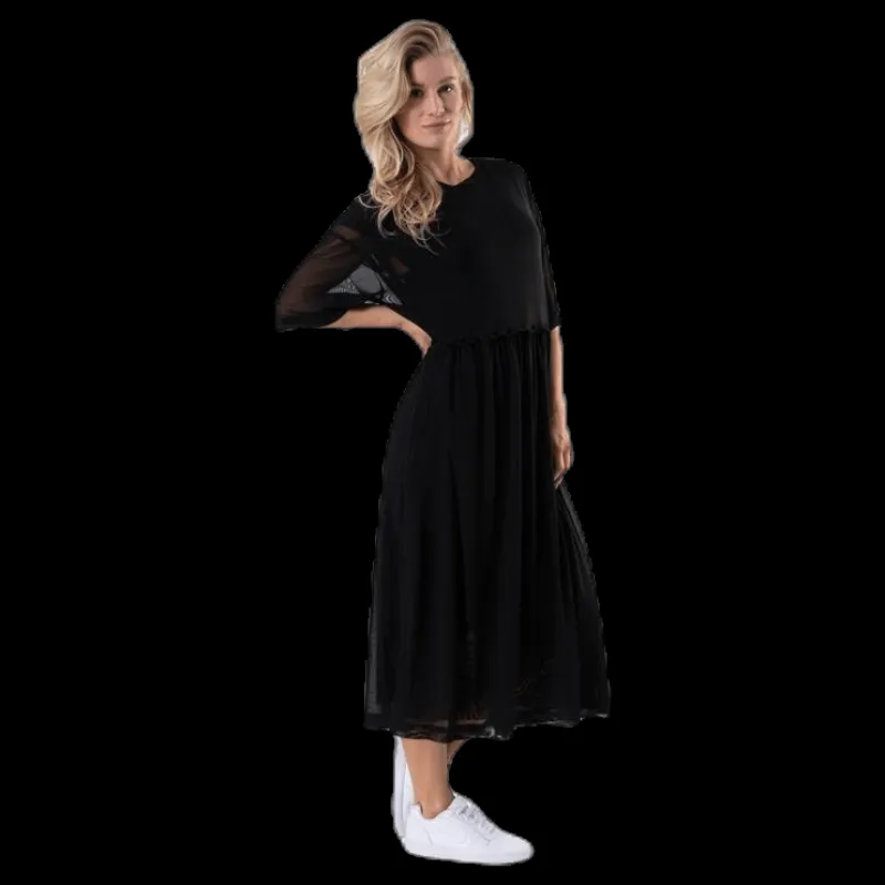 Svea Mesh Dress Black Svart New