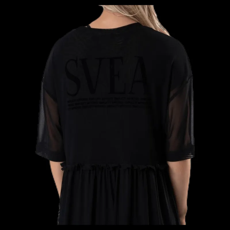 Svea Mesh Dress Black Svart New
