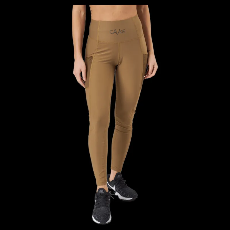 Gavelo Mesh Pocket Leggings Dark Brown Brun Clearance