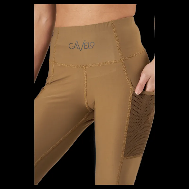 Gavelo Mesh Pocket Leggings Dark Brown Brun Clearance