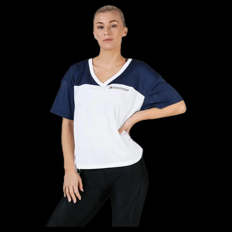 Tommy Hilfiger Sport Mesh T-Shirt Panel Blue Blå Best