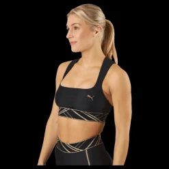 Puma Mid Impact Deco Glam Bra Black-deco Glam Svart Outlet