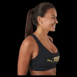 Hot Puma Mid Impact Fit Bra Black-metallic Svart