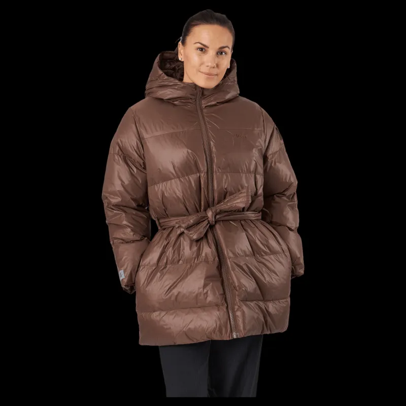 Online Svea Mid Length Beltet Coat Dark Bark