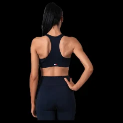Tommy Hilfiger Sport Mid Support Bra Logo Blue Blå Sale