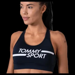 Tommy Hilfiger Sport Mid Support Bra Logo Blue Blå Sale