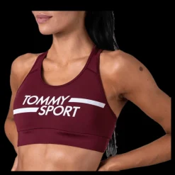 Tommy Hilfiger Sport Mid Support Bra Logo Red Röd Sale