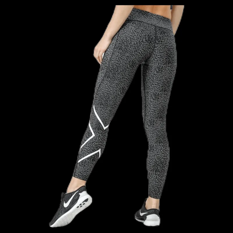 2XU Mid-Rise Compression Print Tights W White/Black Vit och Svart New