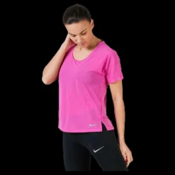 Nike Miler Top SS Breathe Purple Rosa Discount